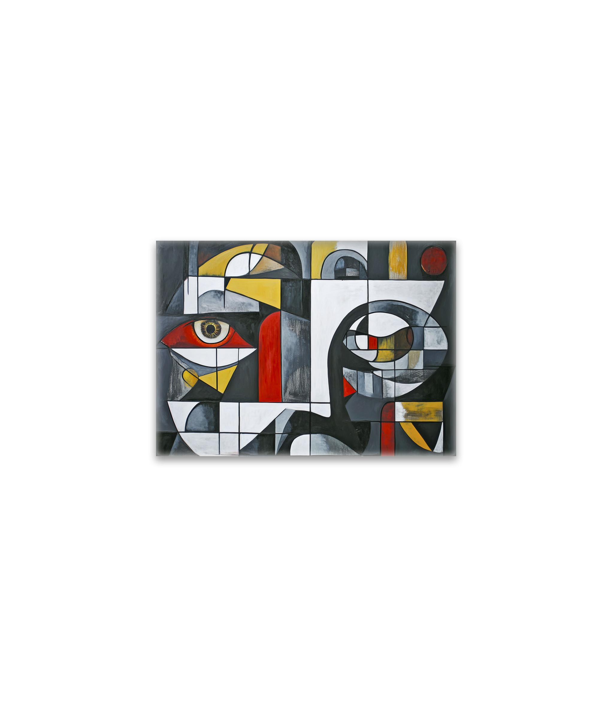 raxxa Glas-Magnet: Modern Cubist Face Abstraction