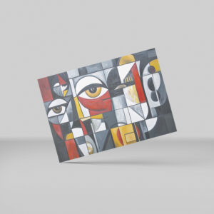 raxxa Postkarte: Geometric Cubist Portrait Abstract