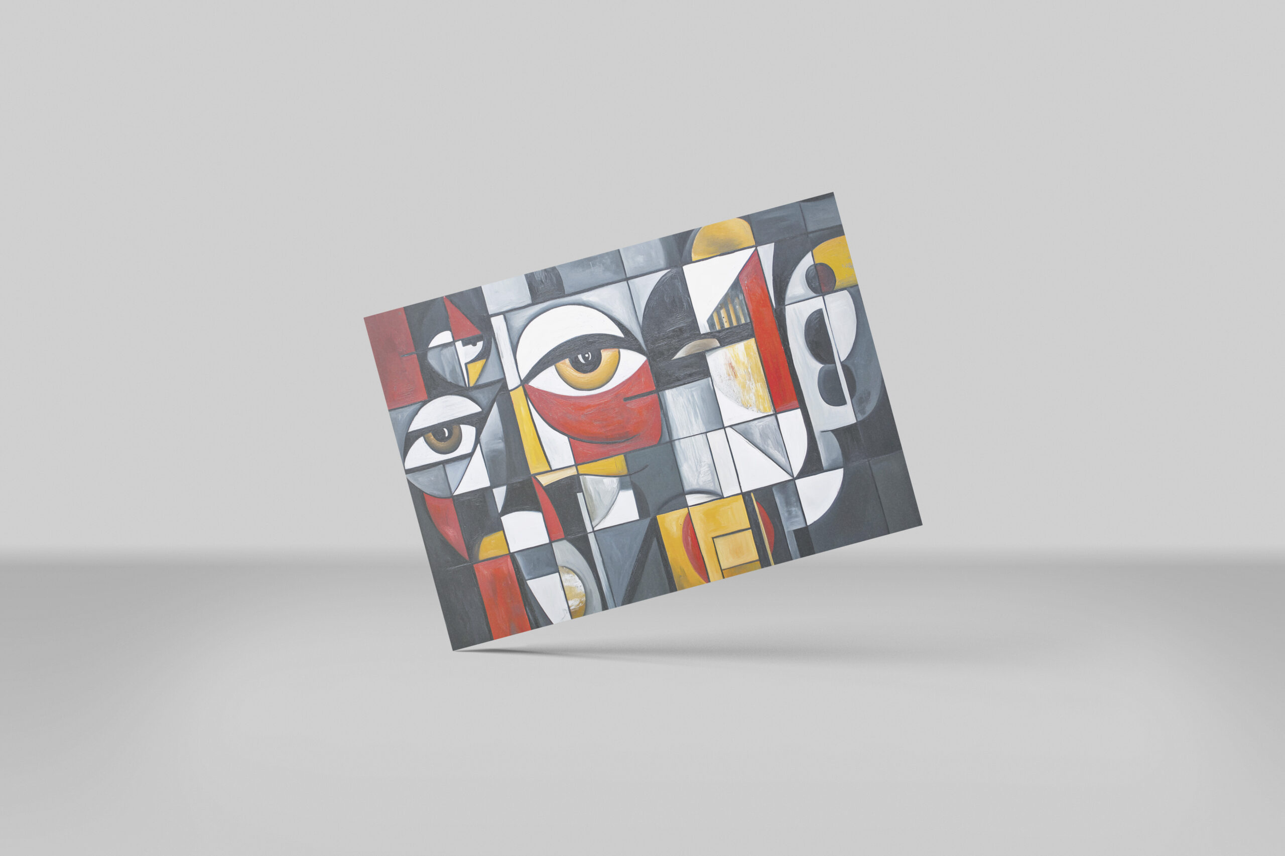 raxxa Postkarte: Geometric Cubist Portrait Abstract