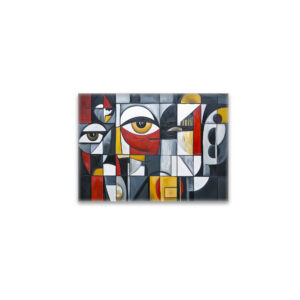 raxxa Glas-Magnet: Geometric Cubist Portrait Abstract