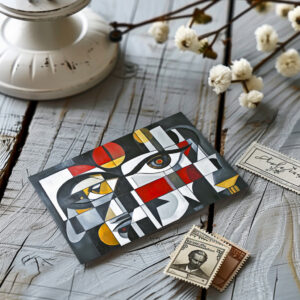 raxxa Postkarte: Geometric Abstract Face Composition