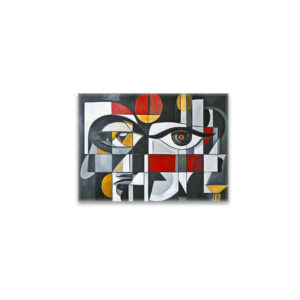 raxxa Glas-Magnet: Geometric Abstract Face Composition