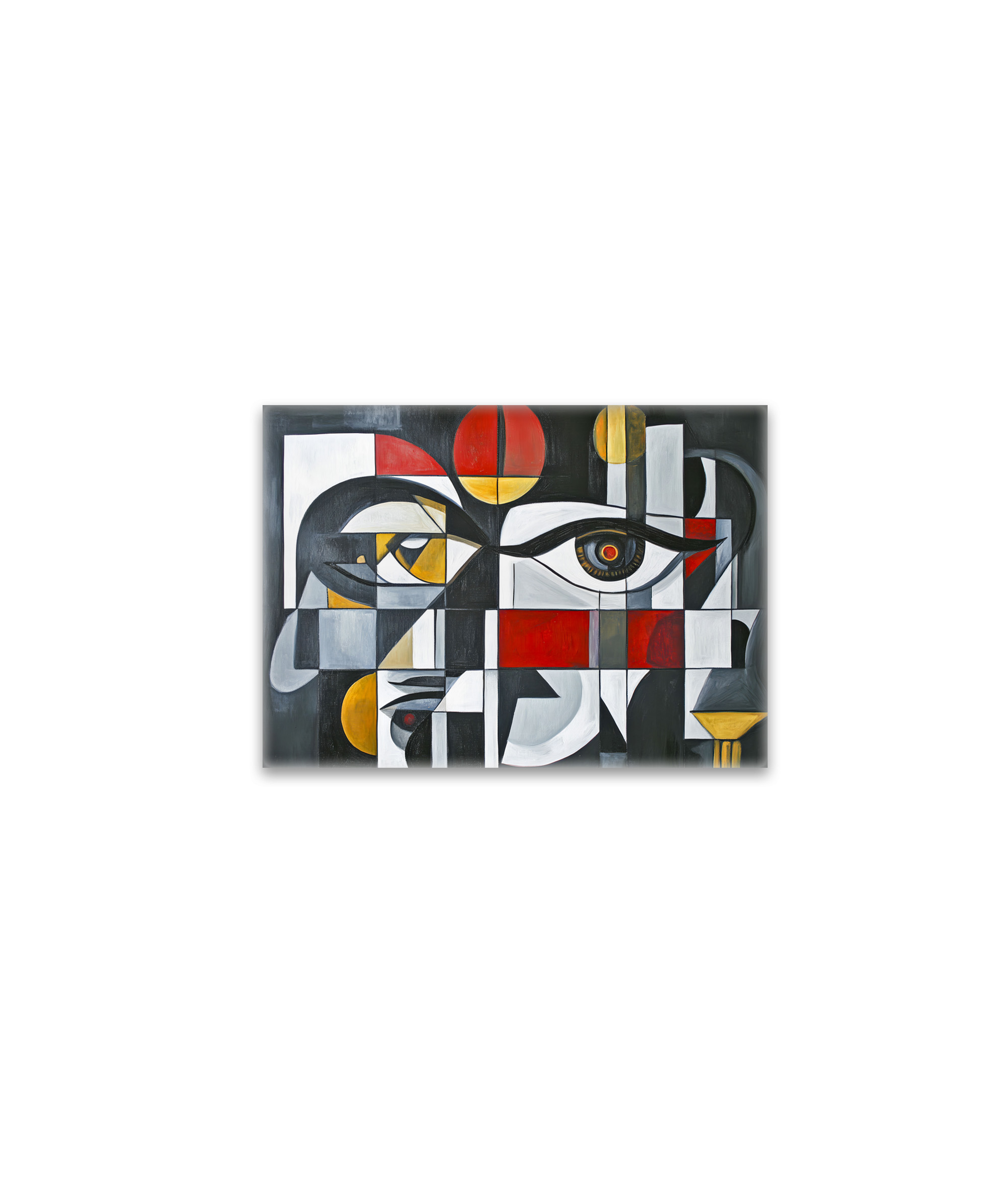 raxxa Glas-Magnet: Geometric Abstract Face Composition