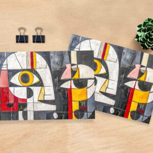 raxxa Postkarte: Abstract Fragmented Face Design