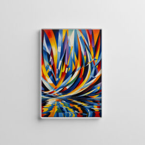 raxxa Glas-Magnet: Reflective Curve Geometry Abstraction