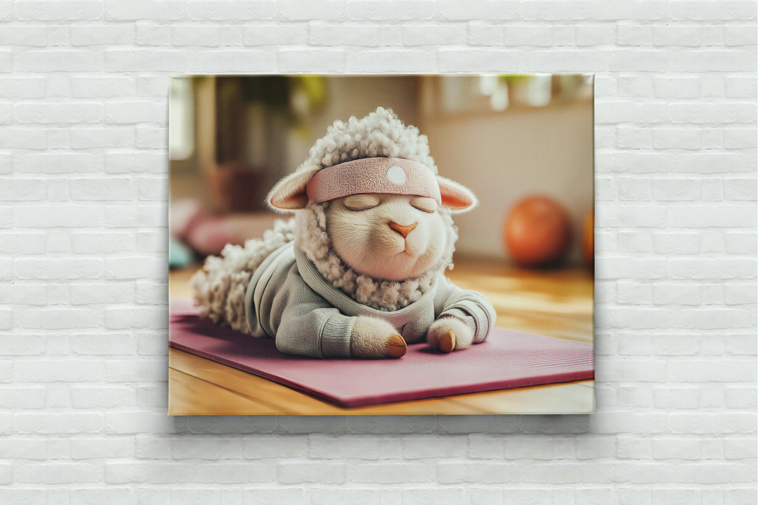 raxxa Canva: Yoga sheep meditating on mat - immagine 3
