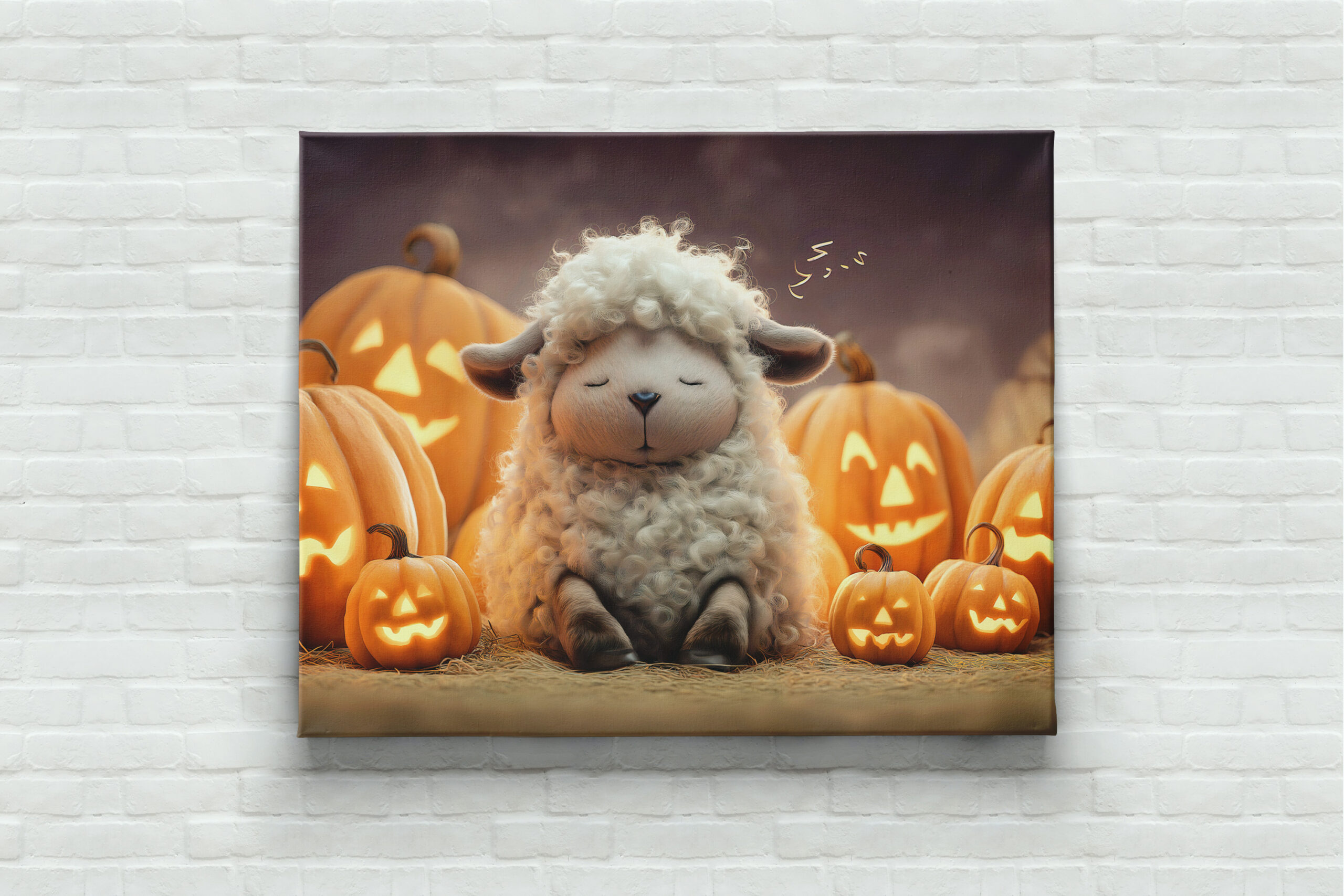 raxxa Canva: Sheep sleeping among Halloween pumpkins illustration – Bild 3