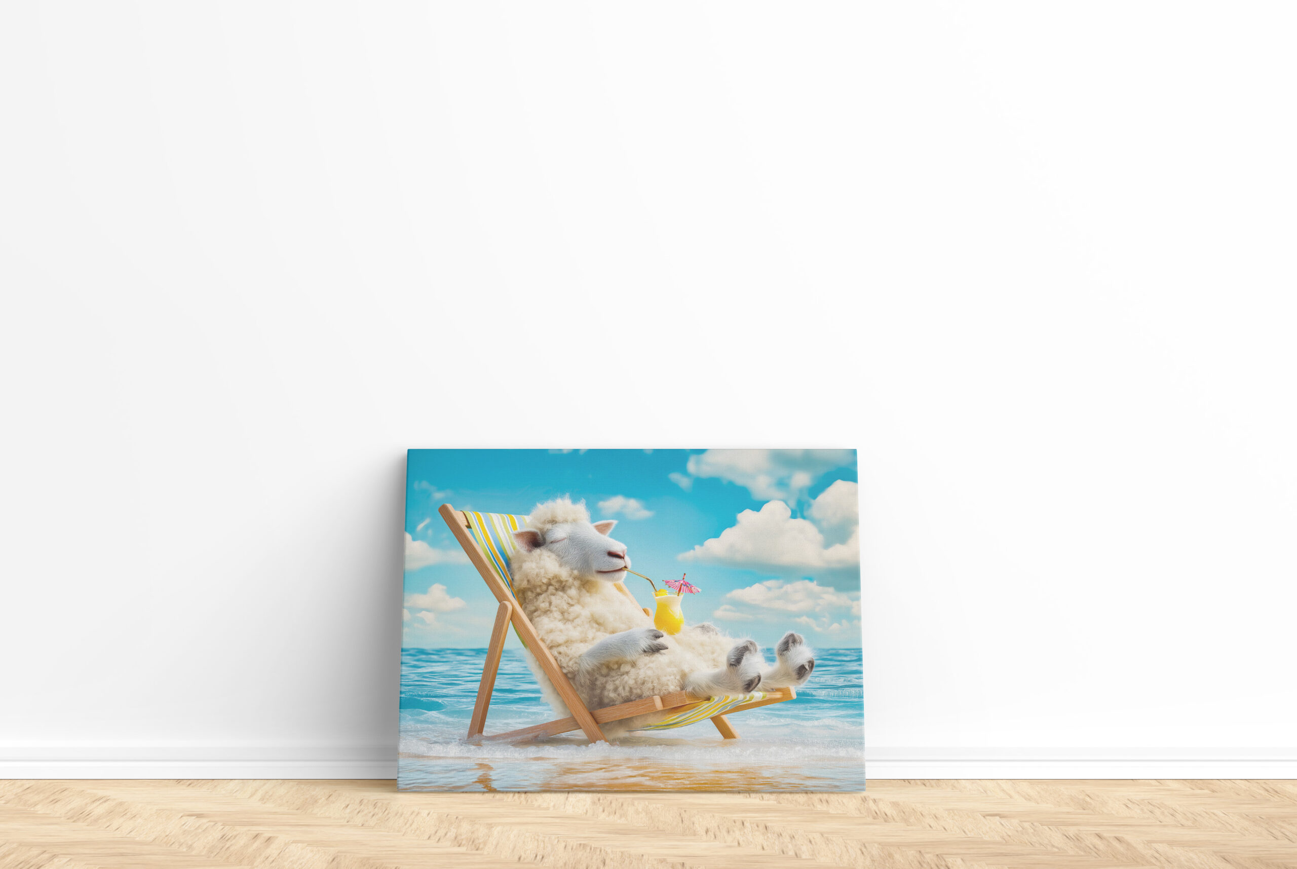 raxxa Canva: Sheep in deck chair with cocktail illustration – Bild 2