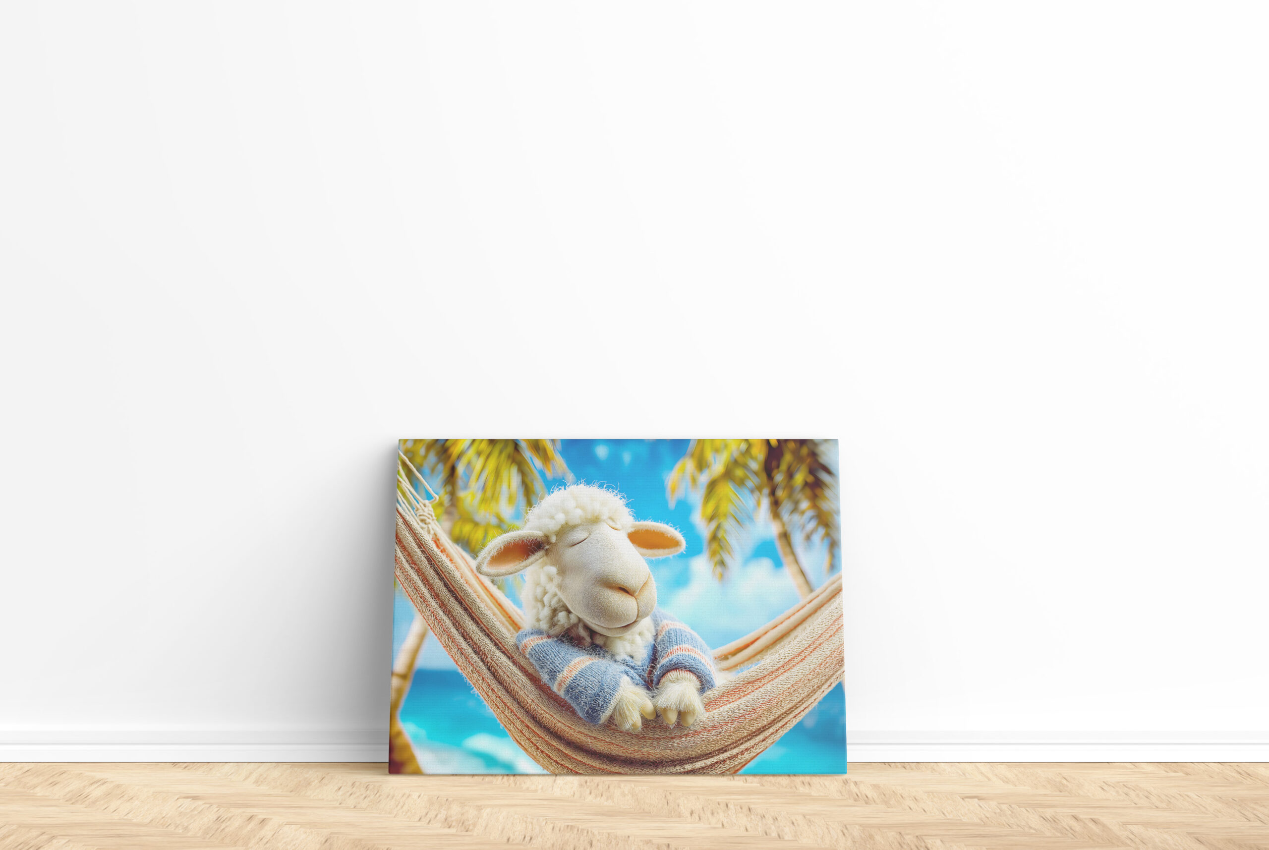 raxxa Canva: Relaxing sheep sleeping in beach hammock – Image 2