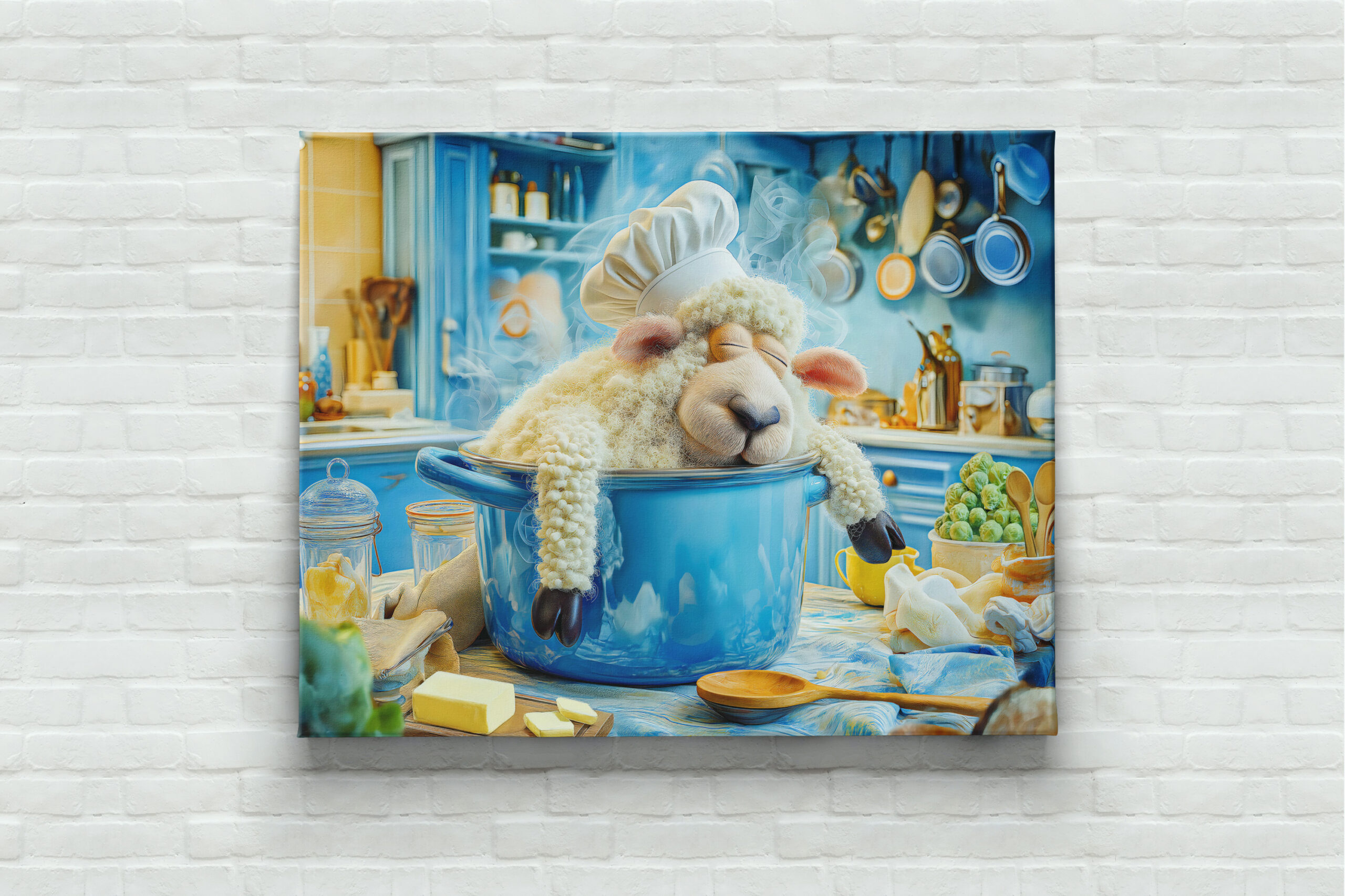 raxxa Canva: Chef sheep sleeping in cooking pot