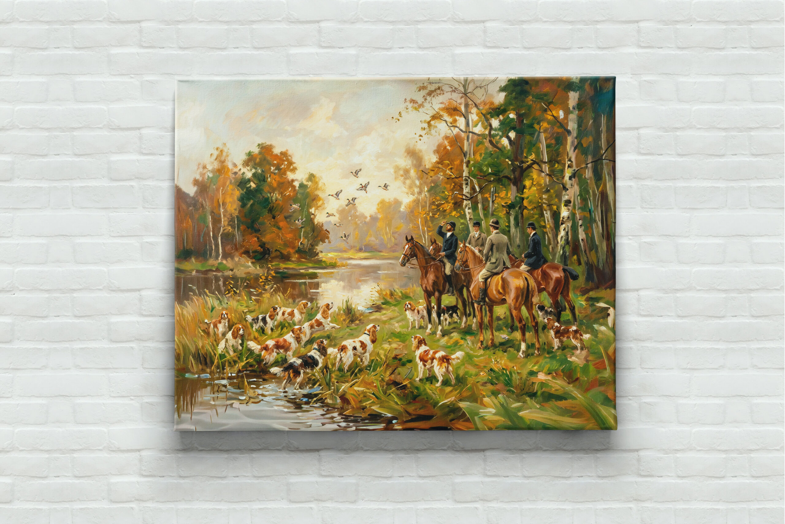 raxxa Canva: Duck Hunt on Horseback with Spaniels – Bild 3