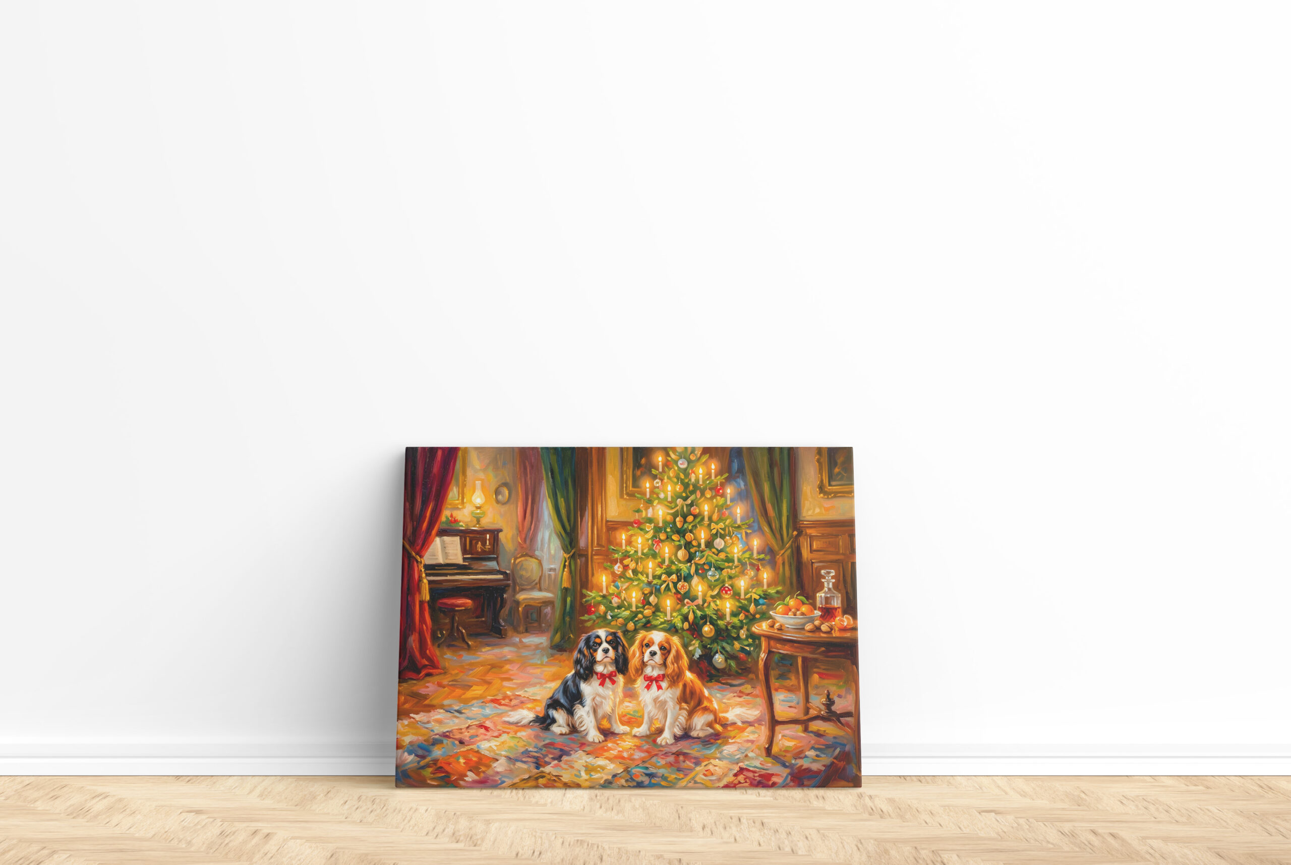 raxxa Canva: Cavalier Spaniels by Christmas Tree – Bild 2