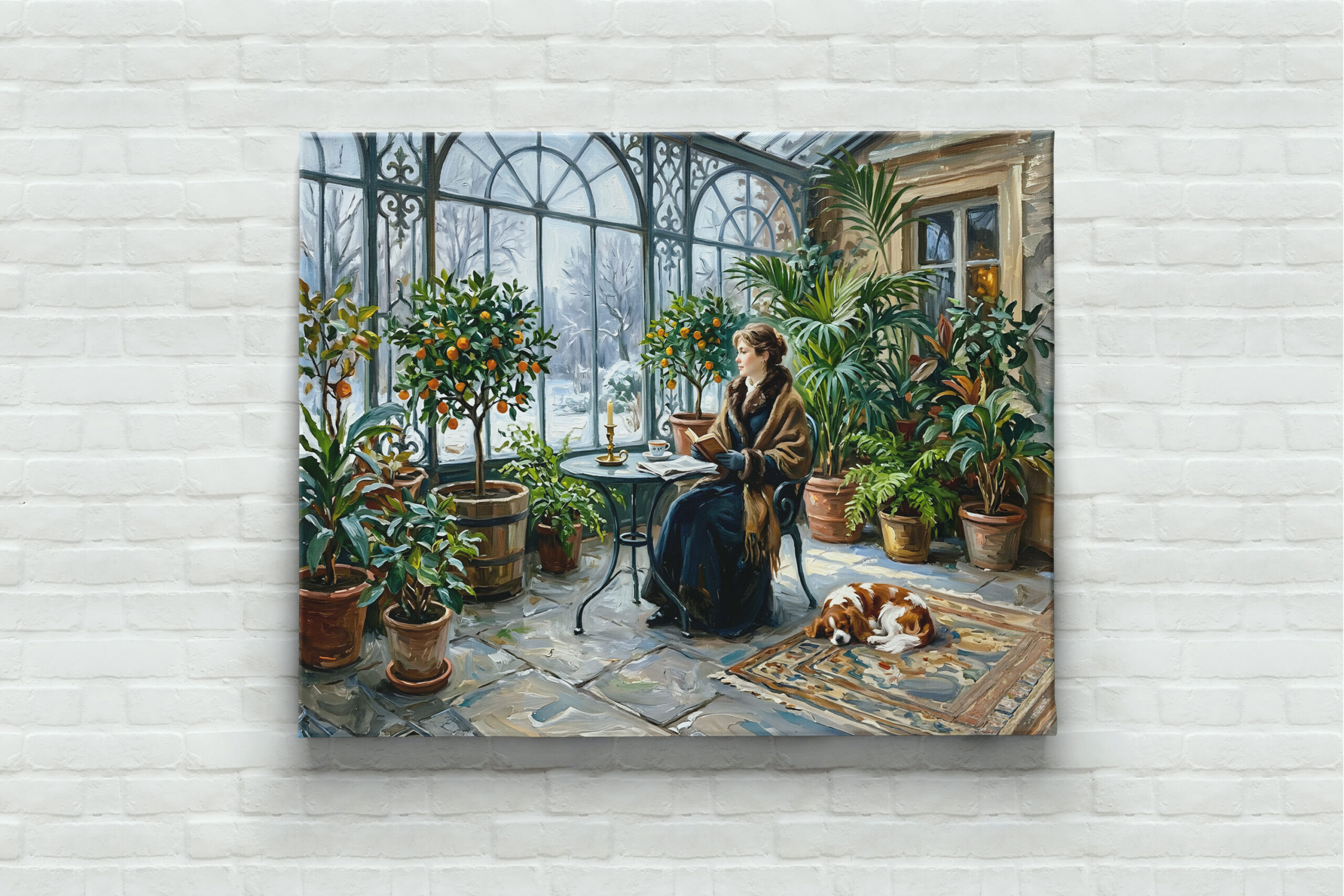 raxxa Canva: Cozy Winter Orangery with Cavalier Spaniel – Bild 2