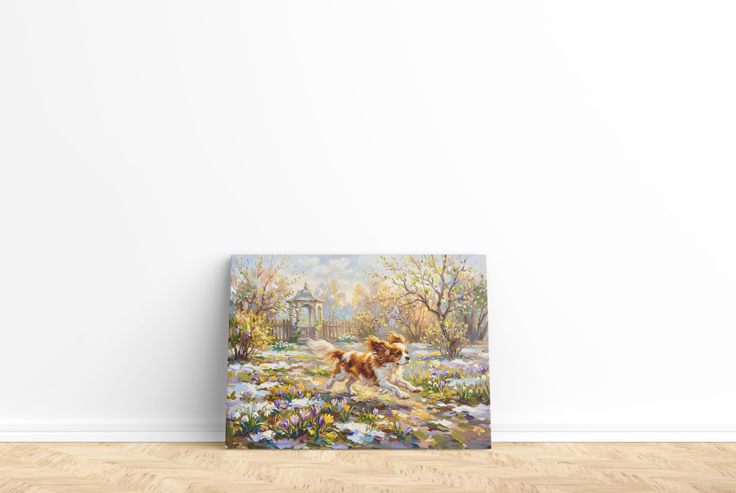 raxxa Canva: Cavalier Spaniel in Blooming Spring Garden – Bild 2