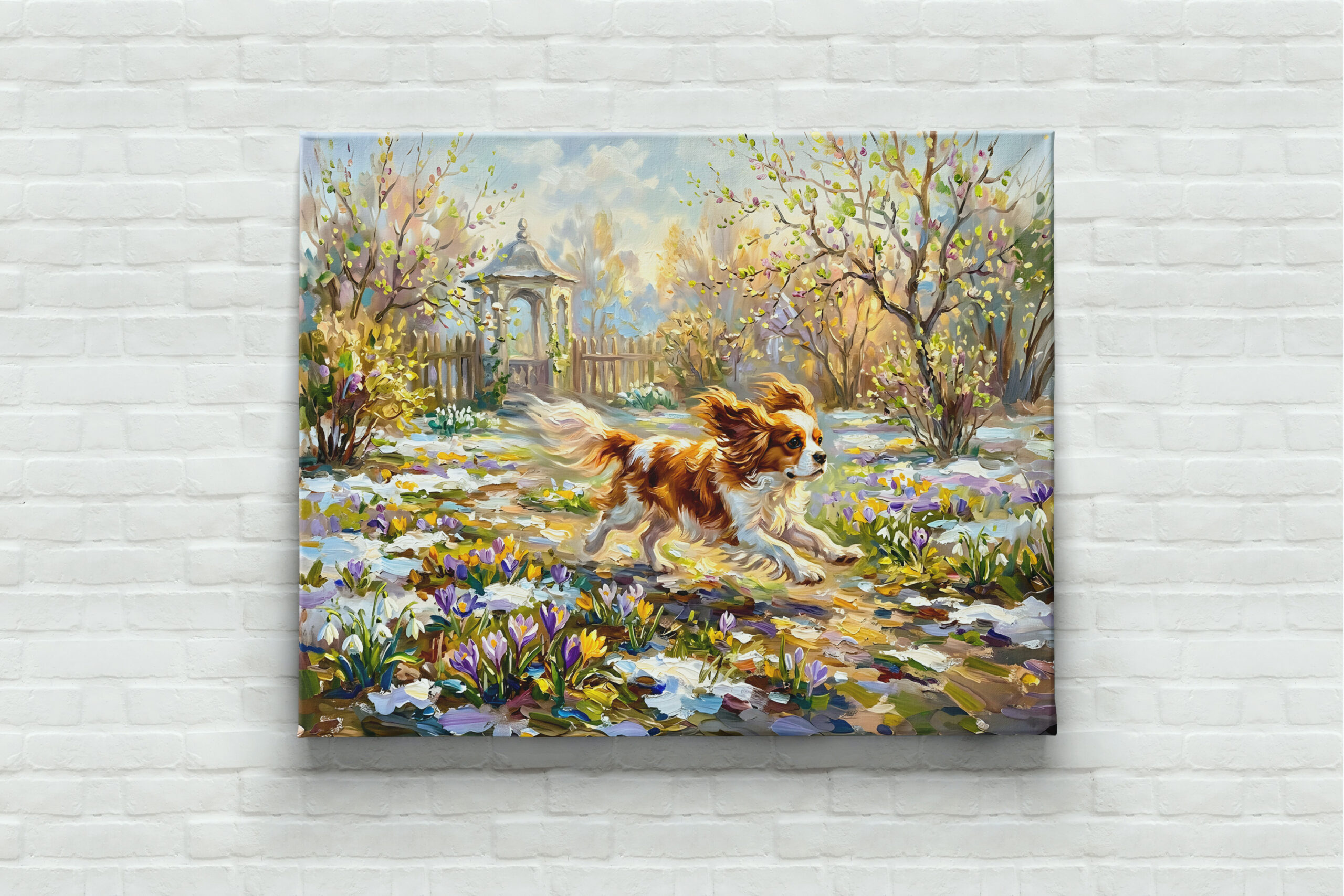 raxxa Canva: Cavalier Spaniel in Blooming Spring Garden – Bild 3