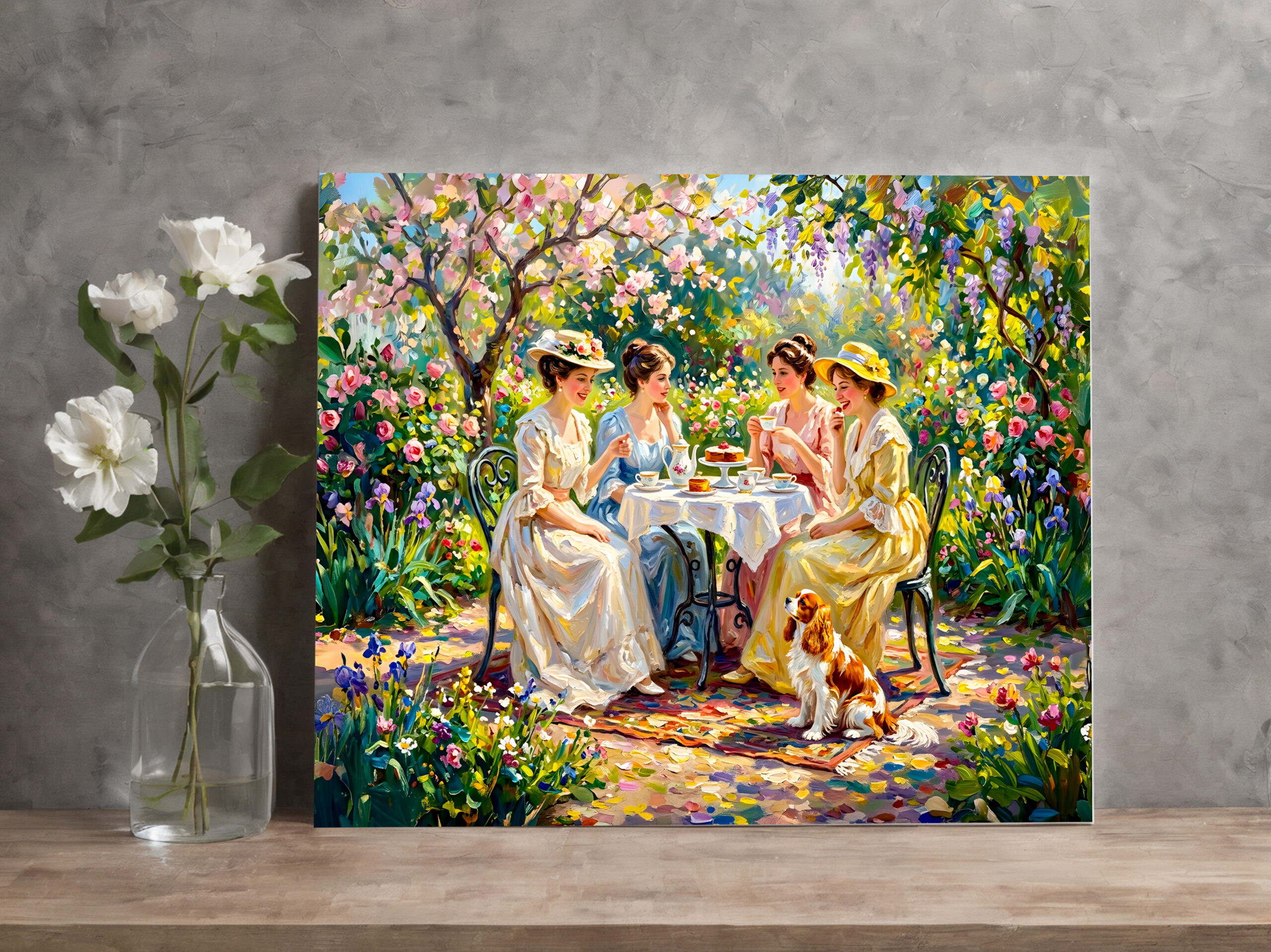 raxxa Canva: Ladies’ Garden Gathering with Cavalier Spaniel – Bild 3