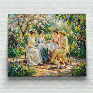 raxxa Canva: Ladies’ Garden Gathering with Cavalier Spaniel