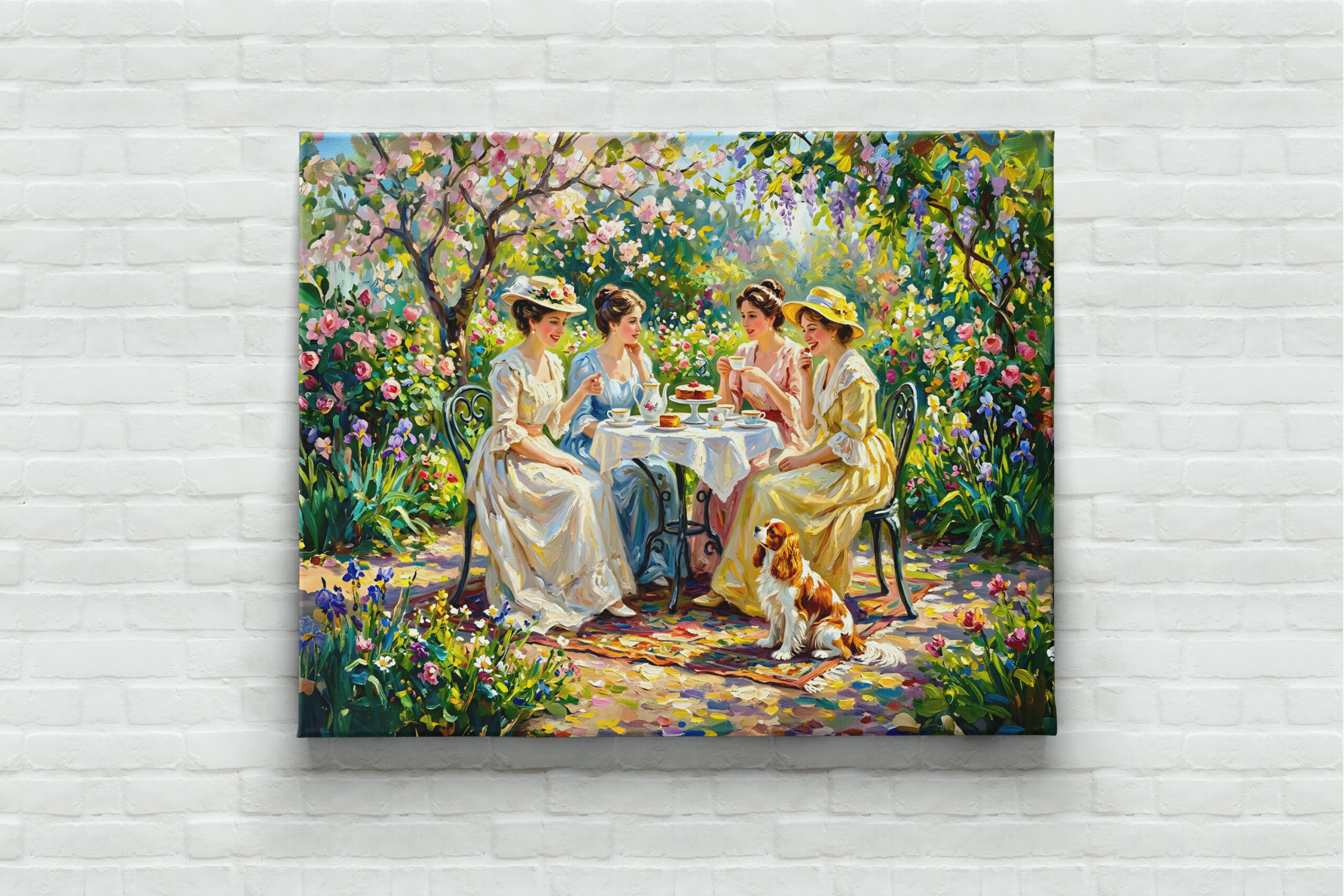 raxxa Canva: Ladies’ Garden Gathering with Cavalier Spaniel