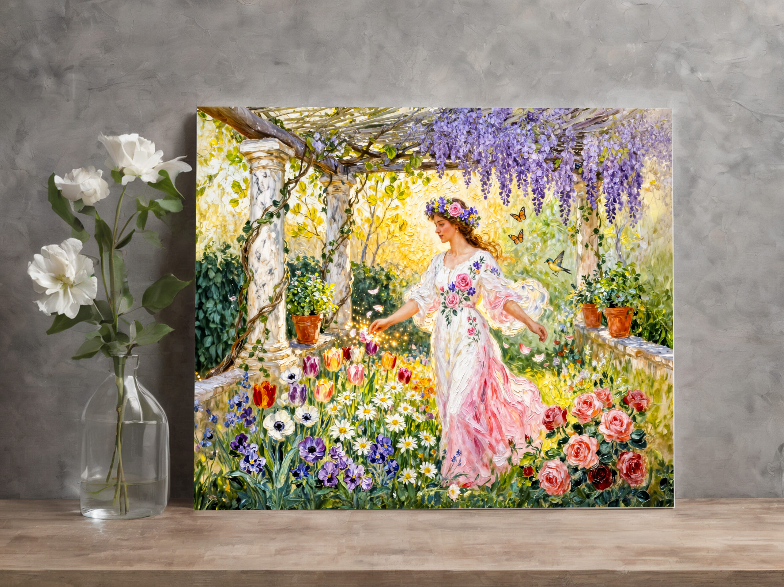 raxxa Canva: Greek Goddess Flora in Garden