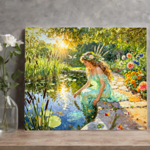 raxxa Canva: Greek Goddess Naiade Garden Pond