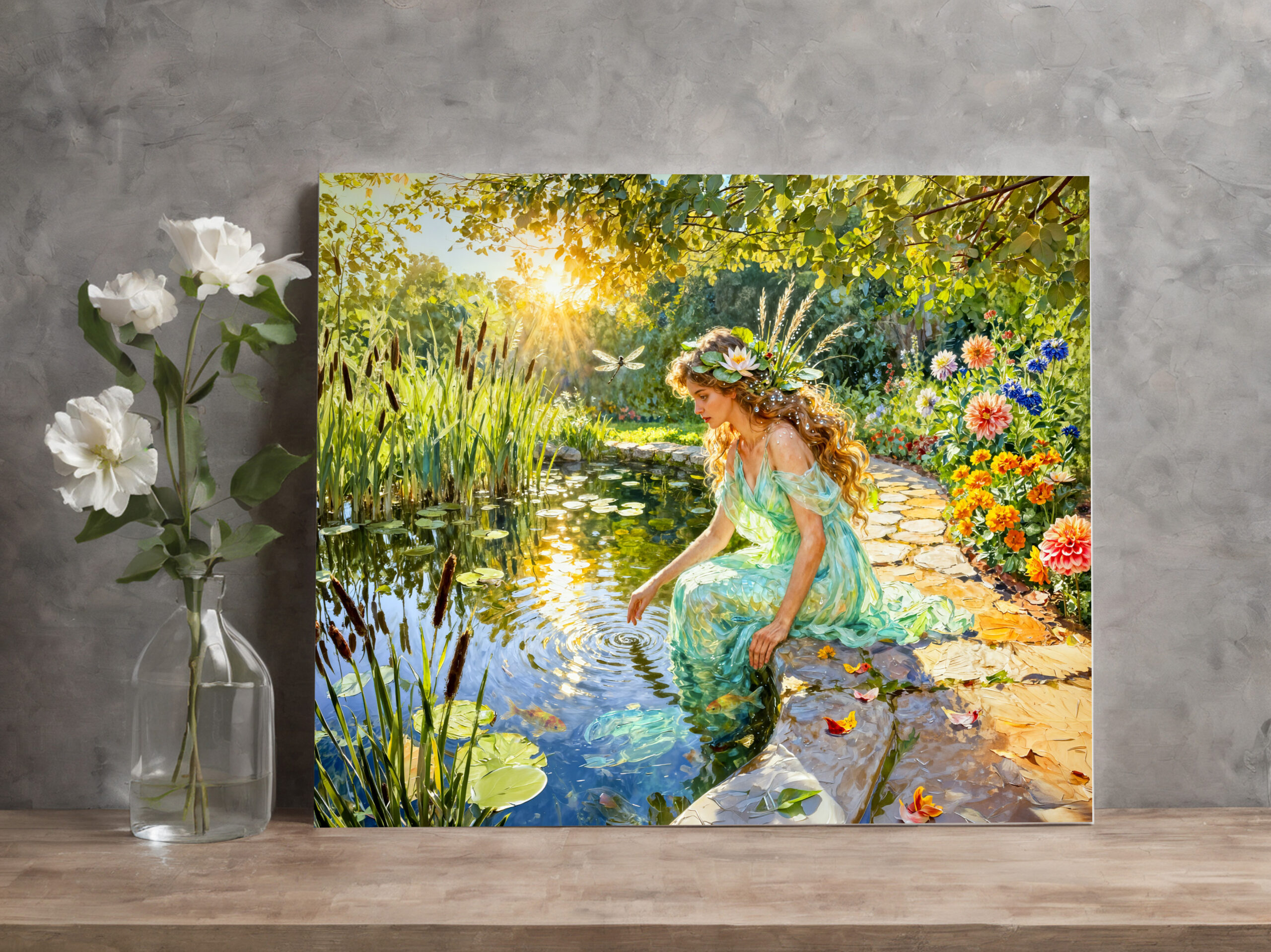 raxxa Canva: Greek Goddess Naiade Garden Pond