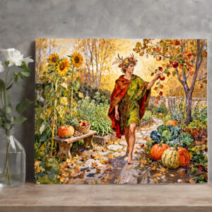 raxxa Canva: Roman God Faunus Autumn Garden