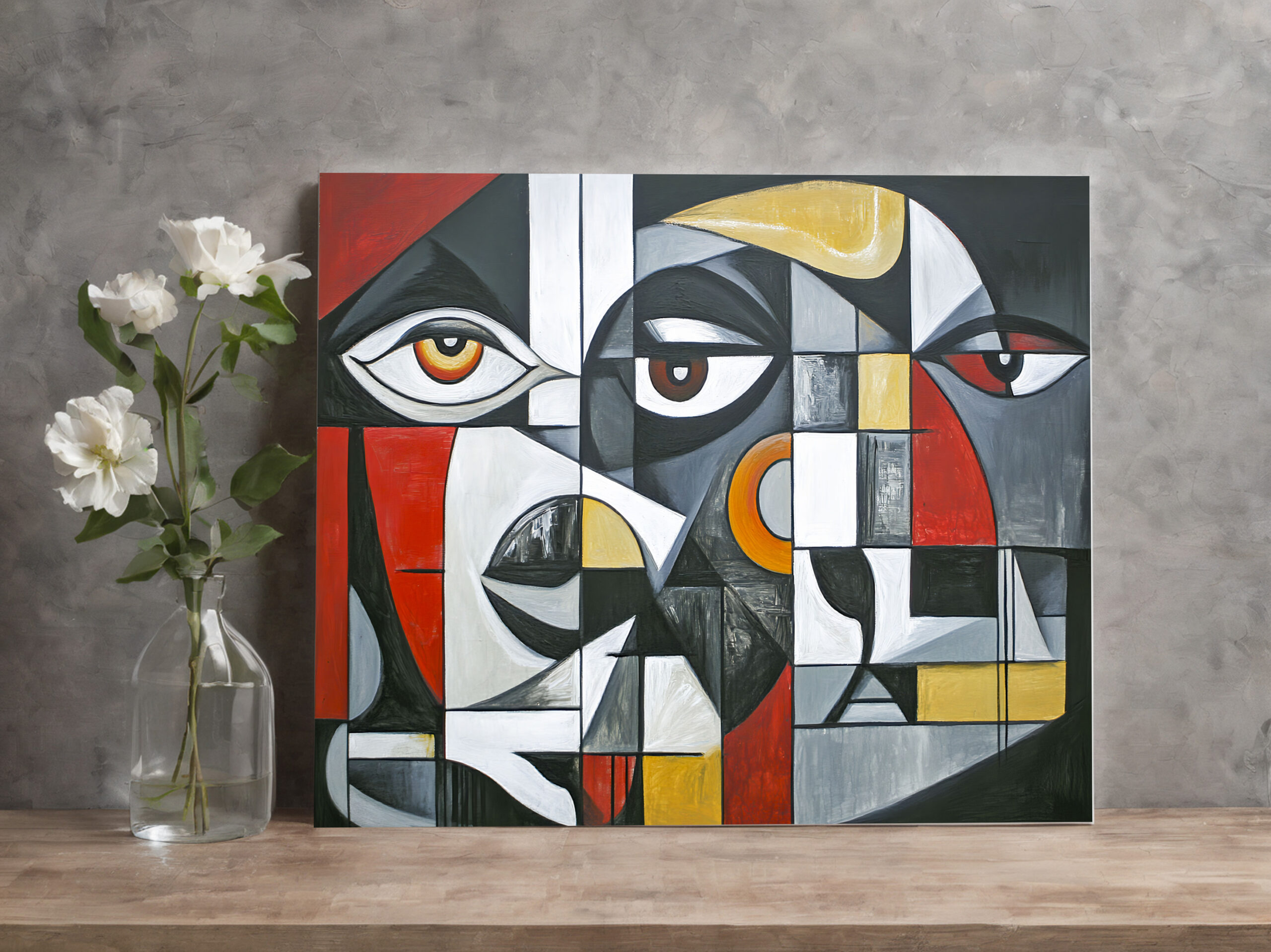raxxa Canva: Cubist Modern Face Geometry