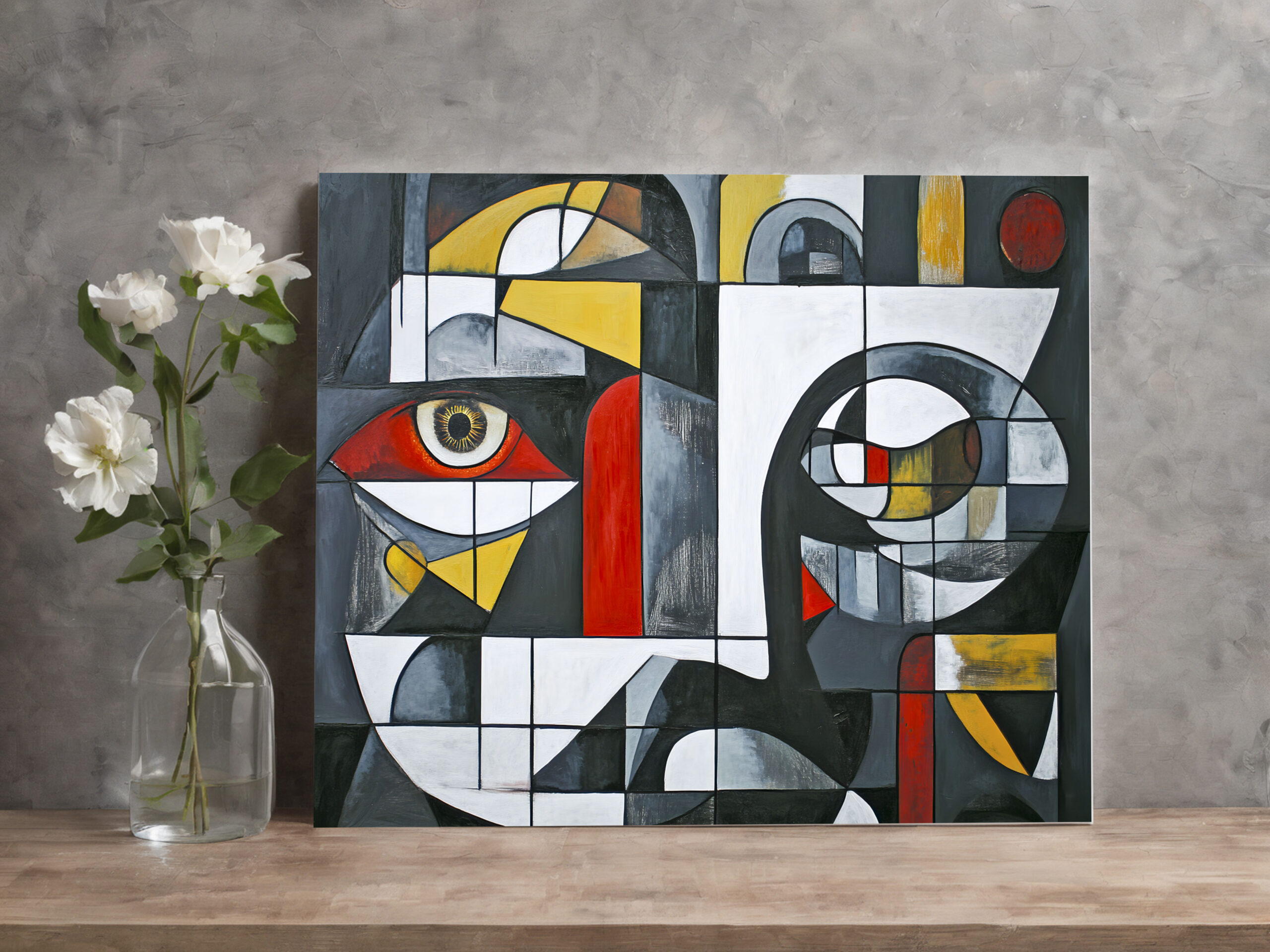 raxxa Canva: Modern Cubist Face Abstraction – Bild 3