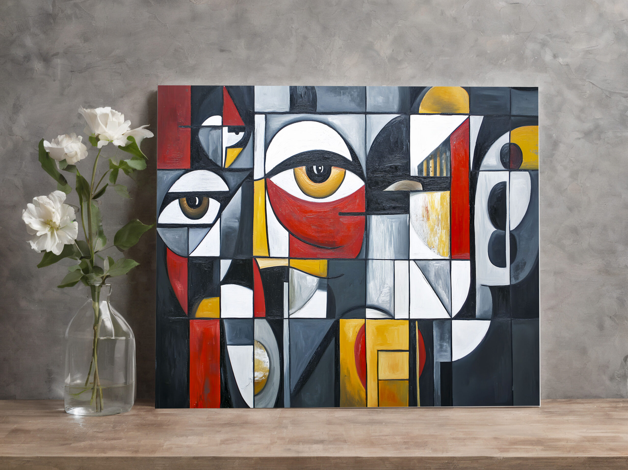 raxxa Canva: Geometric Cubist Portrait Abstract – Bild 3
