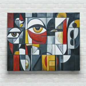 raxxa Canva: Geometric Cubist Portrait Abstract
