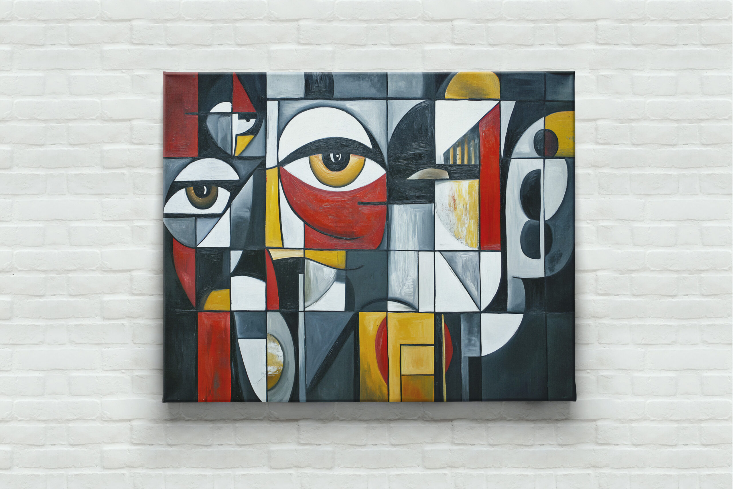 raxxa Canva: Geometric Cubist Portrait Abstract