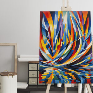 raxxa Canva: Reflective Curve Geometry Abstraction