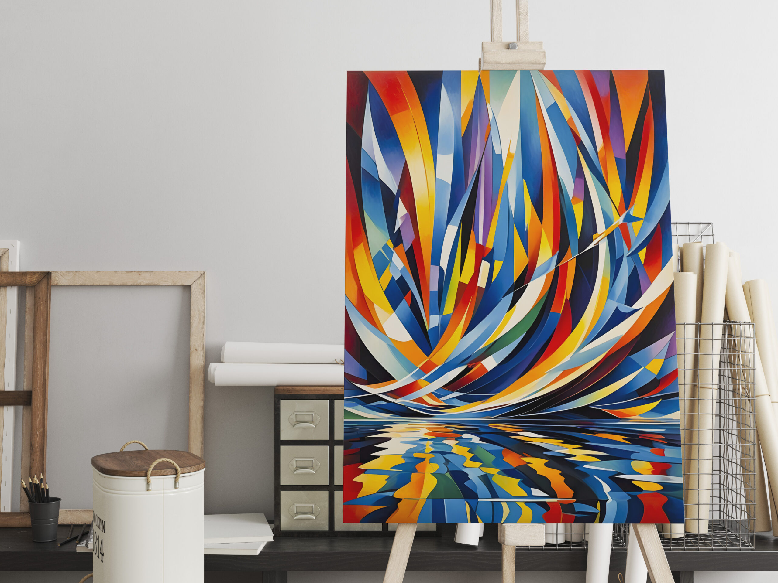 raxxa Canva: Reflective Curve Geometry Abstraction