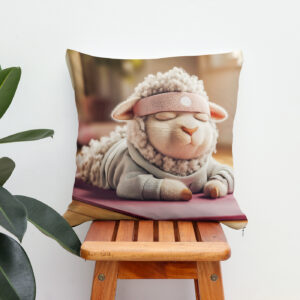 Kissen: Yoga sheep meditating on mat