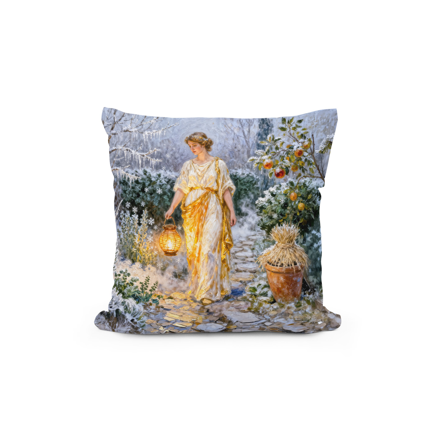Kissen: Greek Goddess Hestia Winter Garden – Bild 2