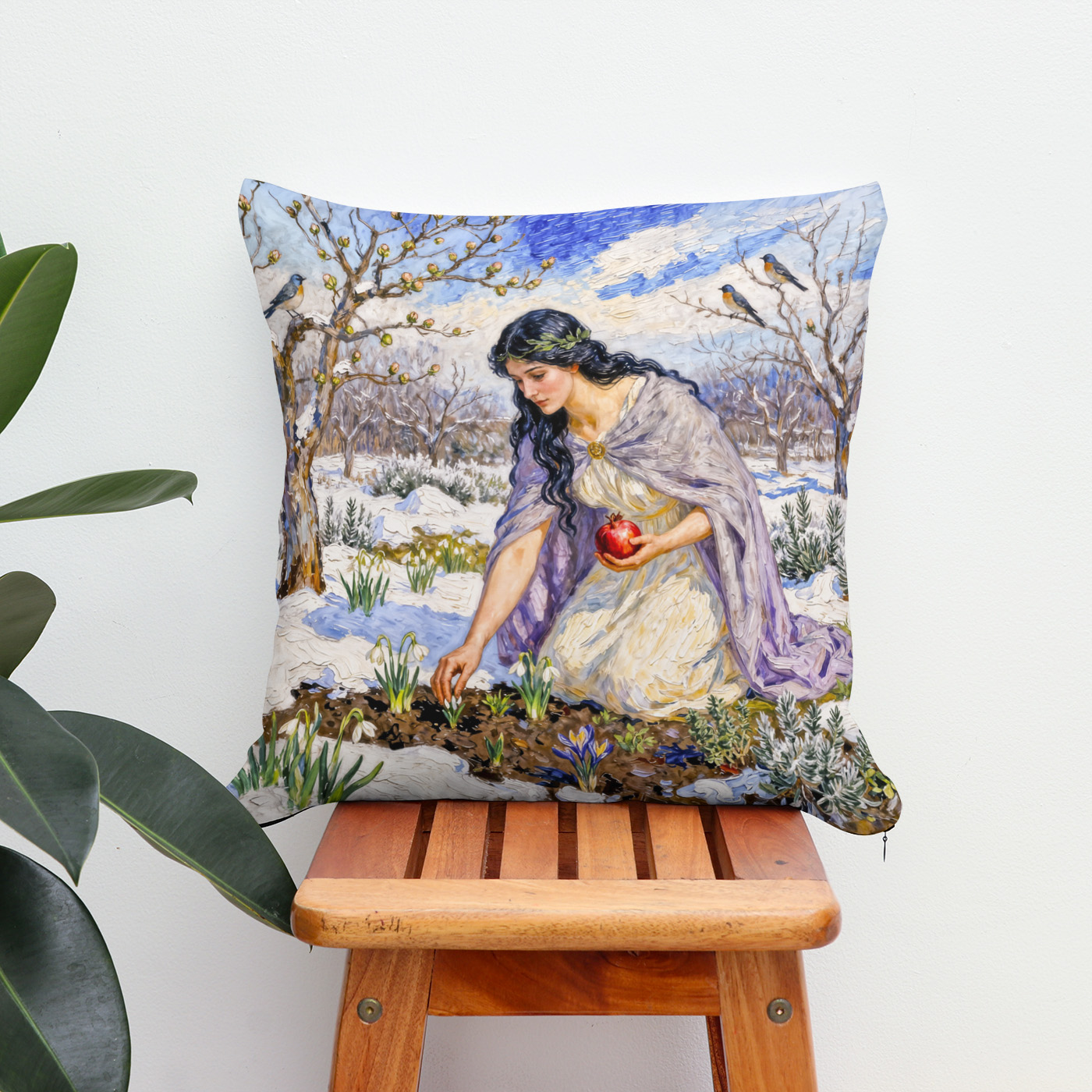 Kissen: Greek Goddess Persephone Early Spring