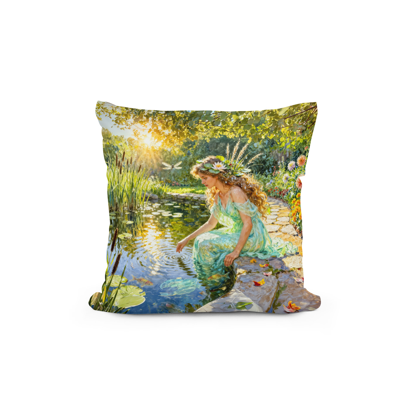 Kissen: Greek Goddess Naiade Garden Pond – Bild 2