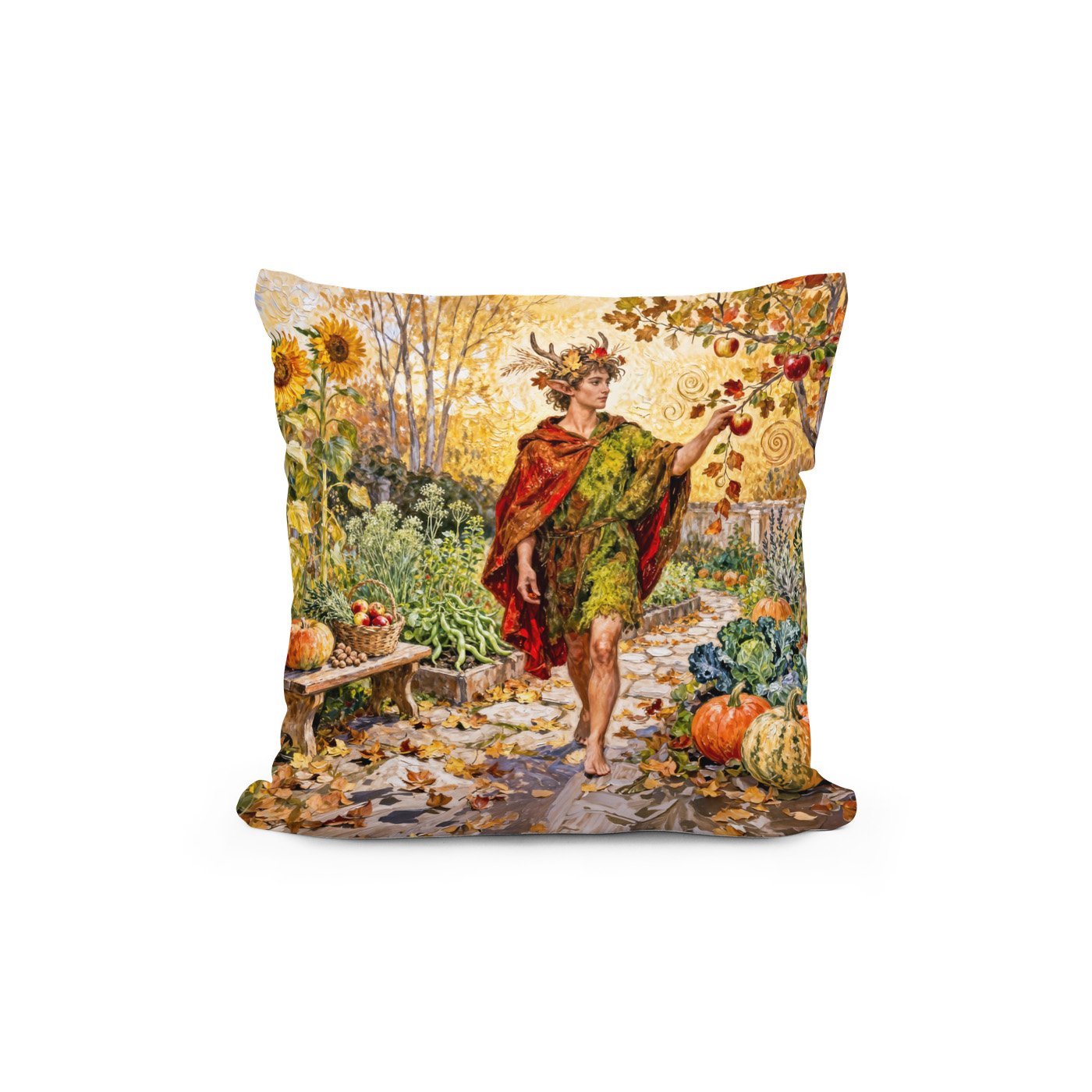 Kissen: Roman God Faunus Autumn Garden – Bild 2