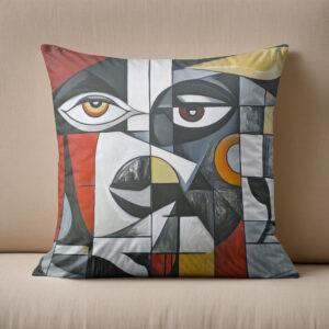 Kissen: Cubist Modern Face Geometry