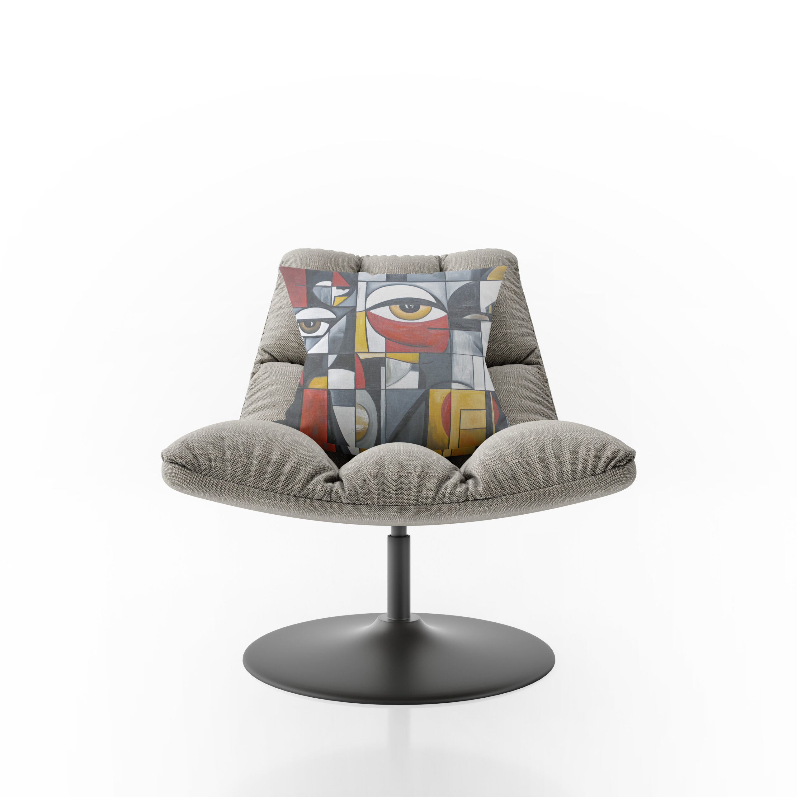 Kissen: Geometric Cubist Portrait Abstract – Bild 2
