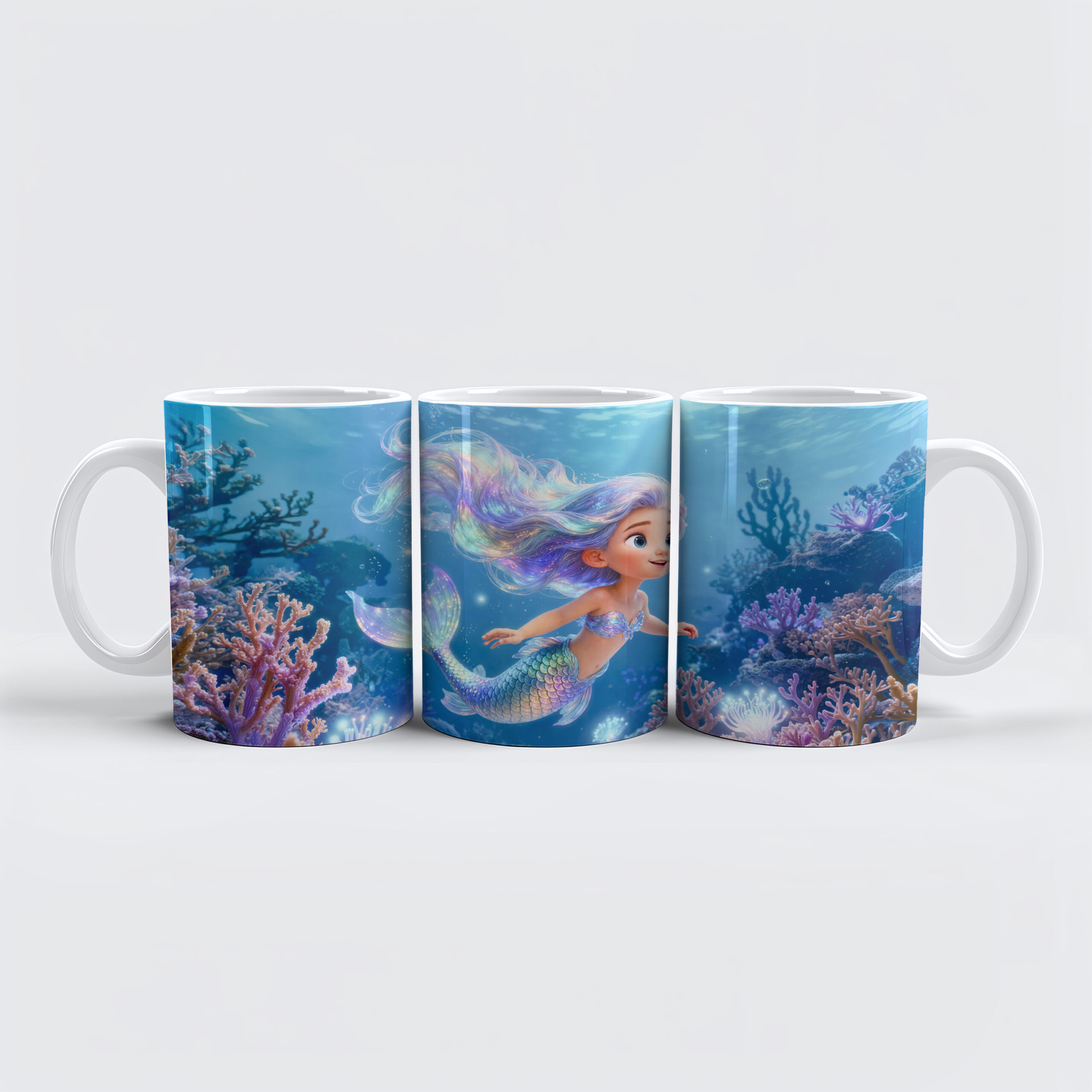 raxxa Premium-Tasse: Cute 3D Virgo Zodiac Mermaid
