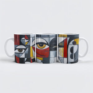 raxxa Premium-Tasse: Geometric Cubist Portrait Abstract