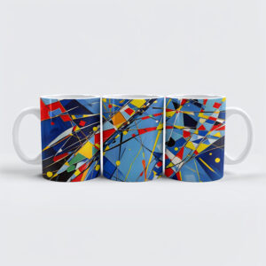 raxxa Premium-Tasse: Geometric Color Orbit Abstraction