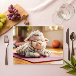 raxxa Premium-Tischset: Yoga sheep meditating on mat