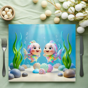 raxxa Premium-Tischset: Cute 3D Pisces Zodiac Fish