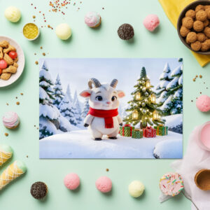 raxxa Premium-Tischset: Cute 3D Capricorn Zodiac Character
