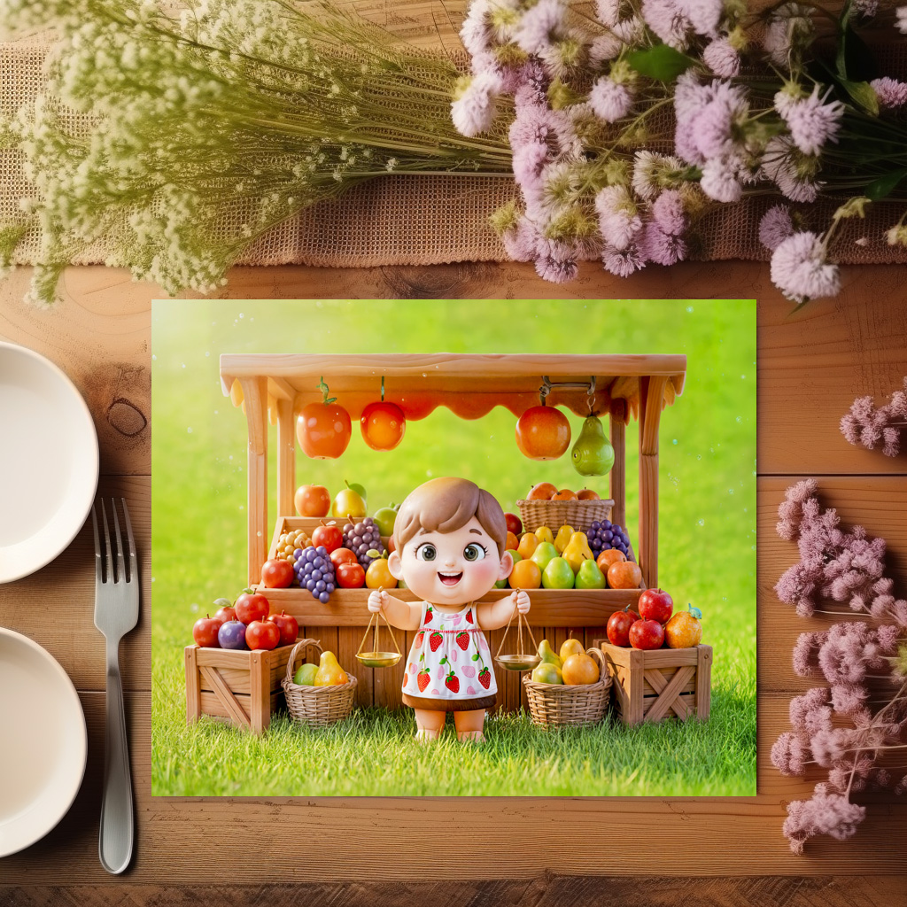 raxxa Premium-Tischset: Cute 3D Libra Zodiac Girl