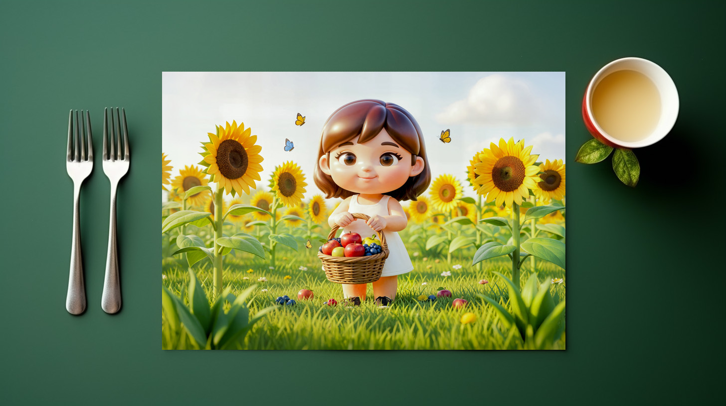 raxxa Premium-Tischset: Cute 3D Virgo Zodiac Character – Bild 3