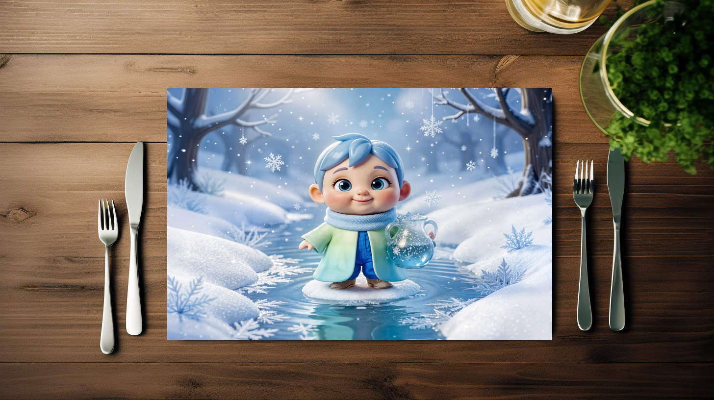raxxa Premium-Tischset: Cute 3D Aquarius Zodiac Character - immagine 2
