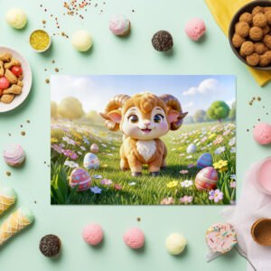 raxxa Premium-Tischset: Cute 3D Aries Zodiac Ram